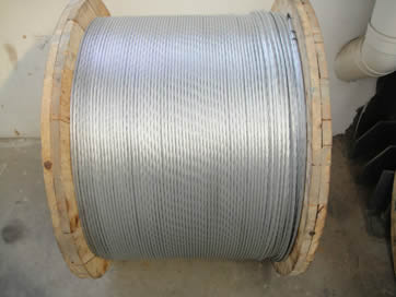 A large wooden spool of PC strand.